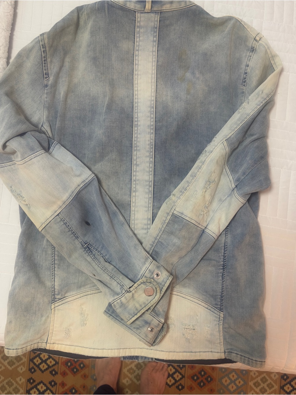 Diesel Two-Tone Distressed Denim Jacket - Picture 11 of 15